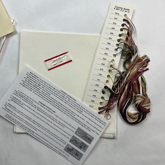 The Design Connection Primitive Santa Clouse Counted Cross Stitch Kit Vtg 90s - Picture 7 of 7